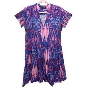 LA Plage Pink and Blue Patterned Dress